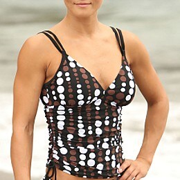 Swim: Hot Dot Shirred Bra Cup Tankini - Hot Dot