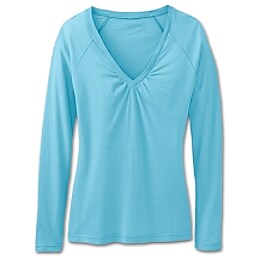 Shop by Sport: Shirred Long Sleeve Vee Tee - Swell