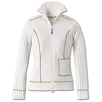Organic cotton rib zippy cardigan