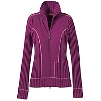 Organic cotton rib zippy cardigan