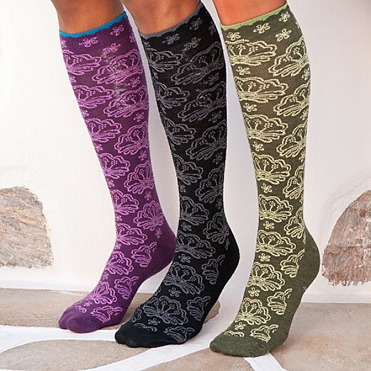 Footwear and Accessories: Floral Fan Knee Sock by SmartWool®: Socks/Tights | Athleta
