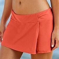 Sporty Shirred Swim Skirt