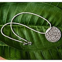 Floral Hammered Disc Necklace by Satya