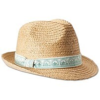 Embroidered Raffia Braid Fedora