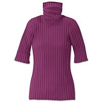 Organic Cotton Demi-Sleeve T-Neck Sweater