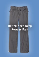 belted knee deep powder pant