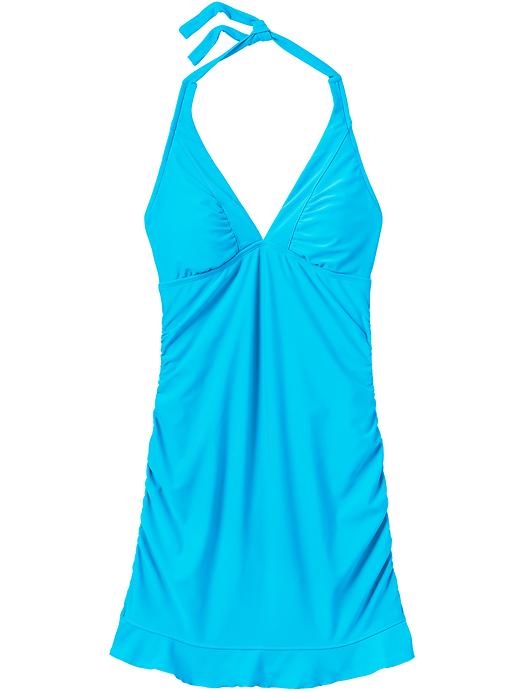 View large product image 1 of 1. Shirrendipity Halter Swim Dress