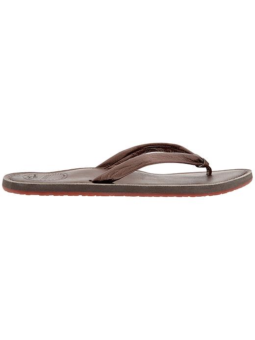 Image number 2 showing, Creamy Leather Metallic Flip Flops by Reef©