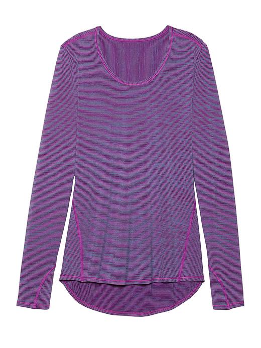 View large product image 1 of 1. Heather Stripe Chi Top Extra Long
