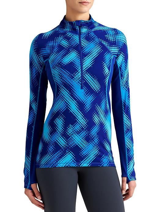 View large product image 1 of 1. Printed Superluxe Half Zip