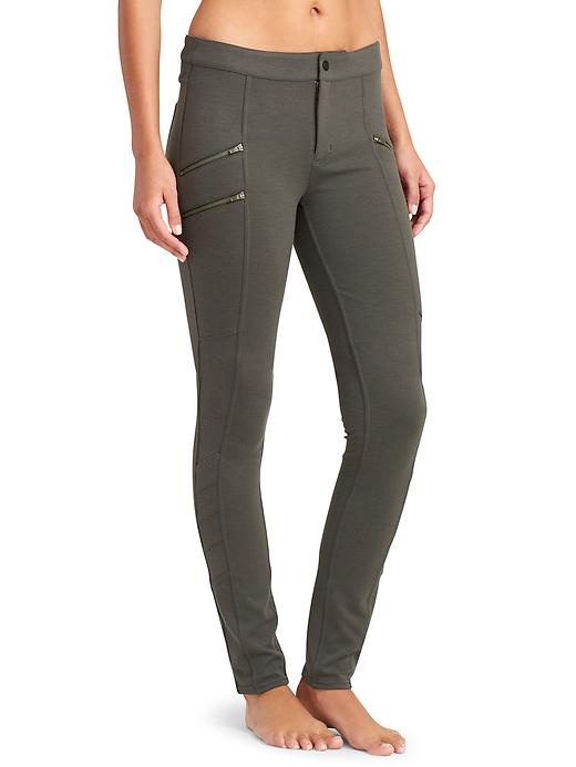 View large product image 1 of 3. Ponte Twill Moto Pant