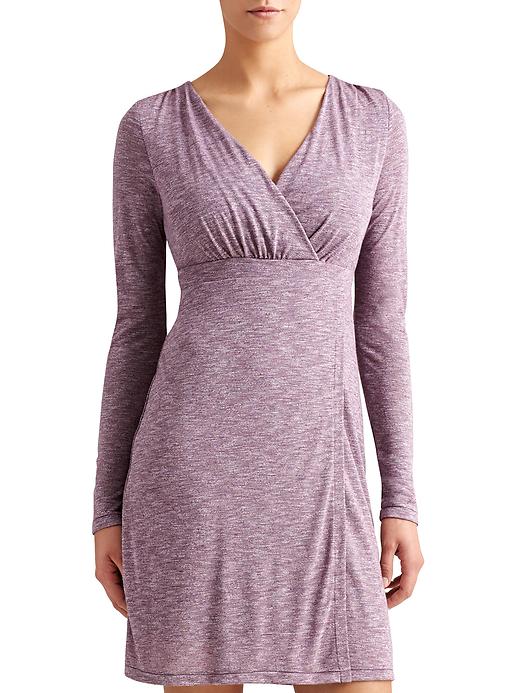 View large product image 1 of 2. Heathered Wrap It Up Dress