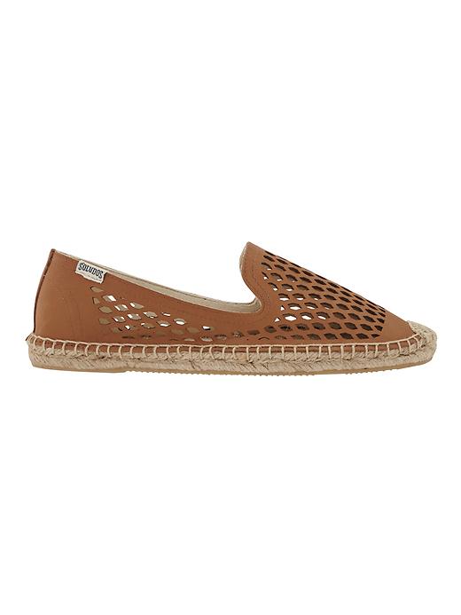 Image number 1 showing, Smoking Slipper Laser Cut Leather Espadrille by Soludos