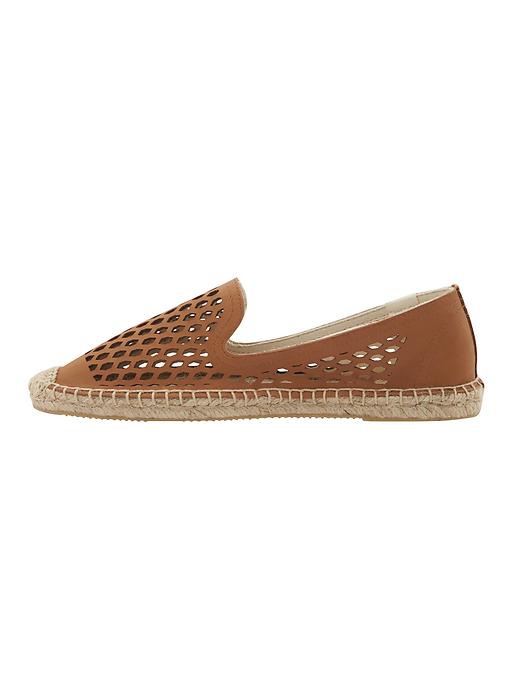 Image number 2 showing, Smoking Slipper Laser Cut Leather Espadrille by Soludos