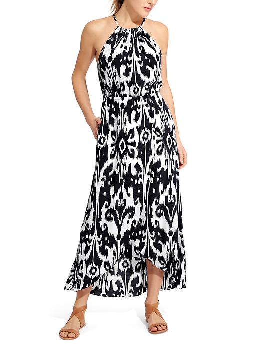 View large product image 1 of 2. Ikat Bloom Ripple Maxi Dress