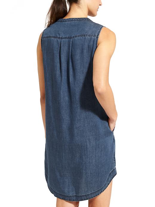 View large product image 2 of 3. Chambray Hana Henley Dress
