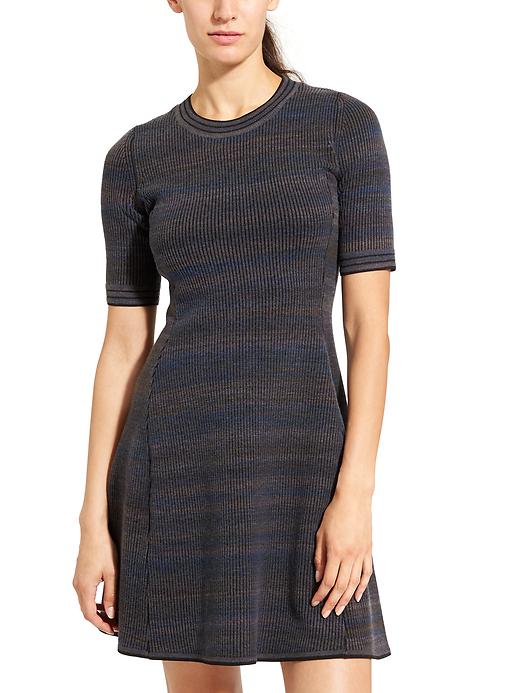 Athleta Fit & Flare Dress Blue Space Dye