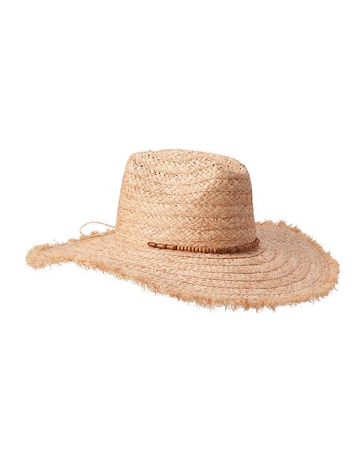 View large product image 1 of 1. Fringe Straw Hat