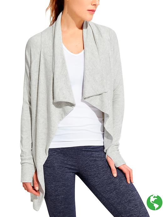 Athleta Studio Wrap Light Grey Heather