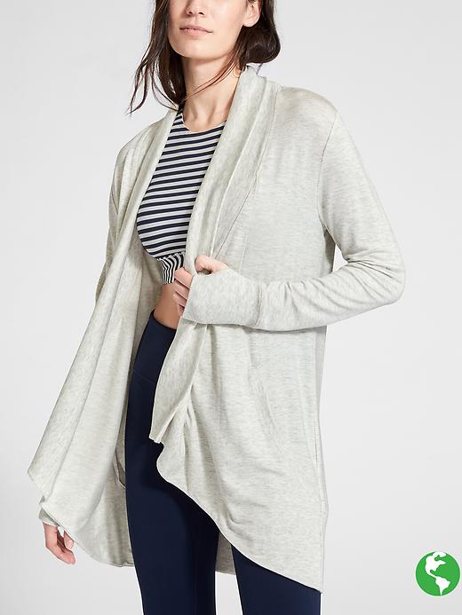 Athleta Pranayama Wrap Light Grey Heather