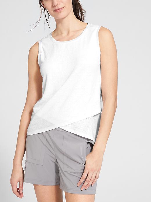 View large product image 1 of 2. Linen Criss Cross Tank