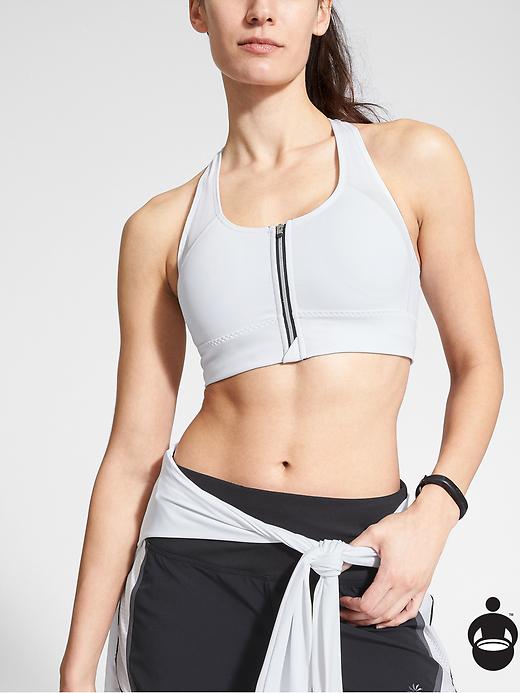 Athleta Zip It Bra Black/White
