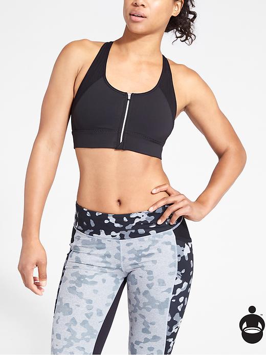 Athleta Zip It Bra Black