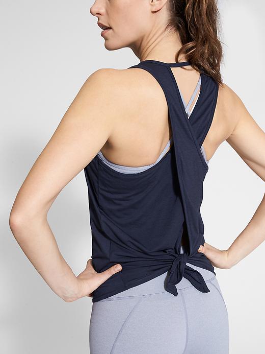 Athleta Essence Tie Back Tank Navy
