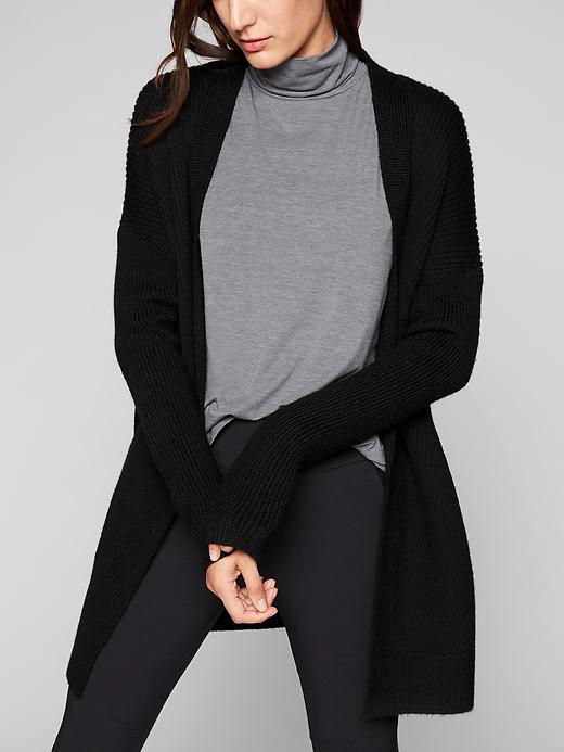 Athleta Chevron Shaker Stitch Wrap Black