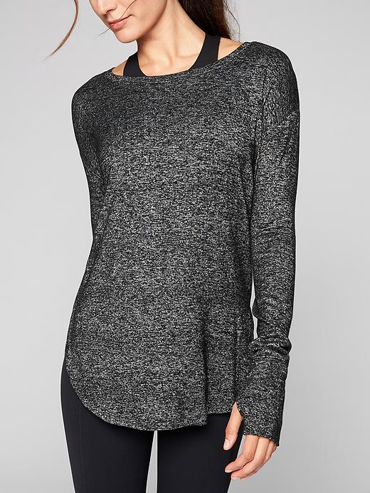 Athleta Luxe Pose Top Charcoal Heather