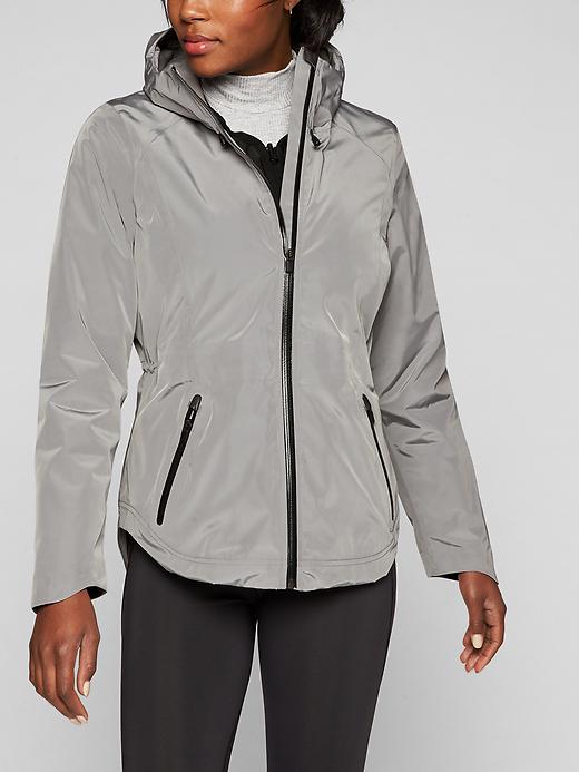 Athleta Triple Cascade 3 In 1 Jacket Light Asphalt/ Black