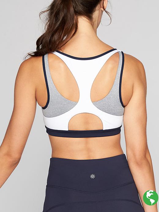 Athleta Triple Dare Bra Navy/ White/ Grey Heather