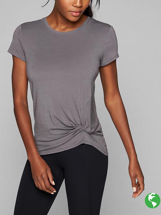 Athleta Ultimate Side Knot Tee Silver Bells