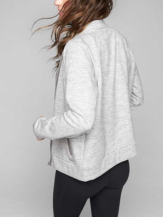 Athleta Stronger Bomber Grey Heather