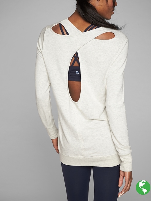 Athleta Coaster Go-To Sweatshirt Light Grey Heather