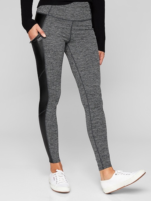 Athleta Herringbone Luxe Metro Drifter Black
