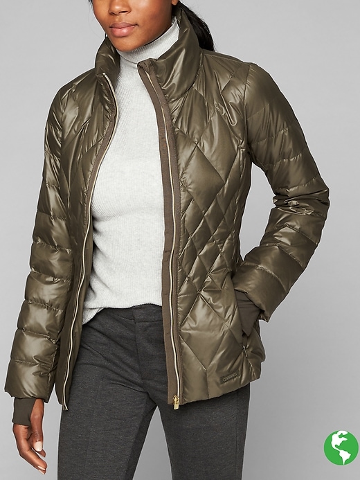 Athleta Responsible Down Jacket Dark Oasis Green