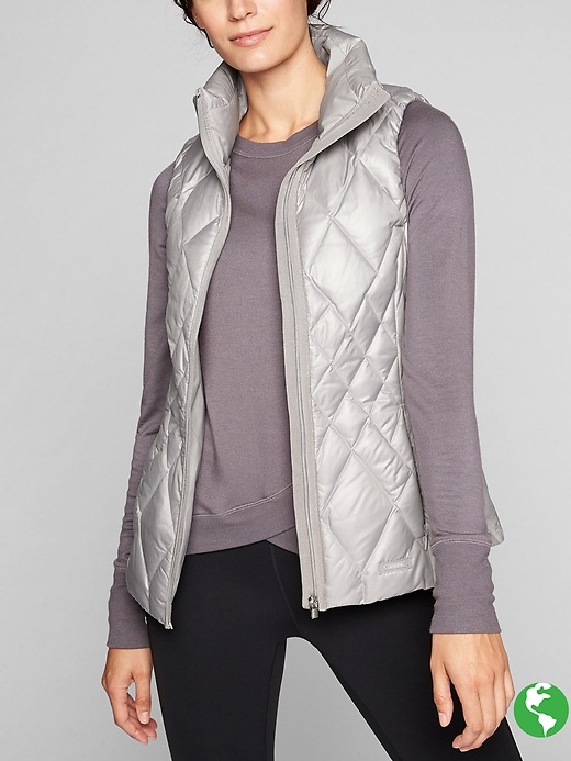 Athleta Responsible Down Vest Pebble GreyX