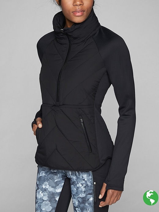 Athleta Wind Sprint 1/2 Zip Black