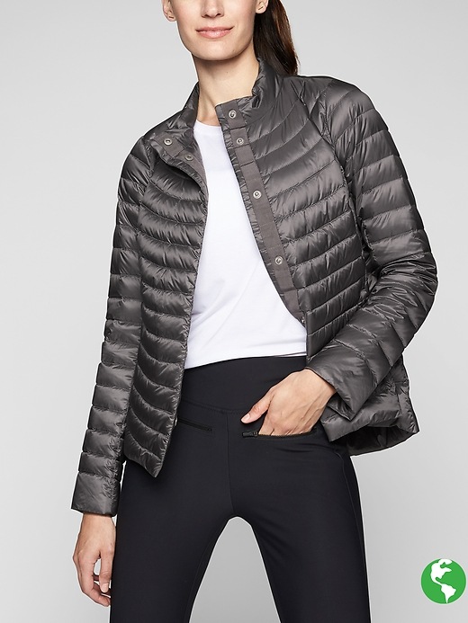Athleta Downkind Jacket Silver Bells