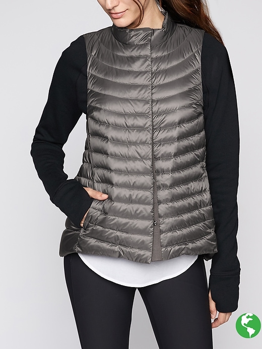 Athleta Downkind Vest Silver Bells