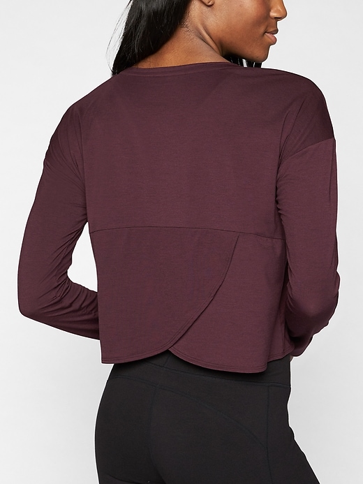 Athleta Studio Crop Long Sleeve Cassis