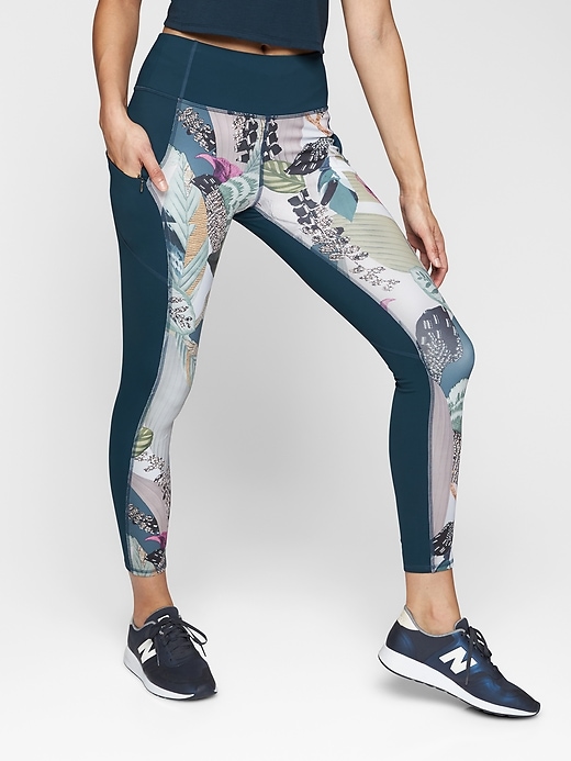 Athleta Oasis Contender 7/8 Tights Lagoon Teal