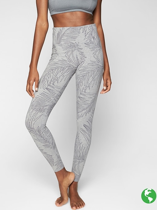 Athleta Tropic Organic Cotton Be Present Tights Grey Heather
