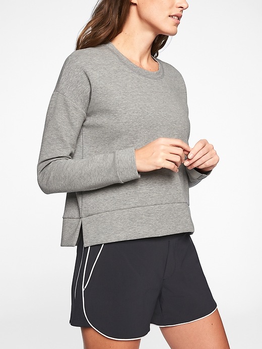 Athleta Modern Sweatshirt Light Grey Heather