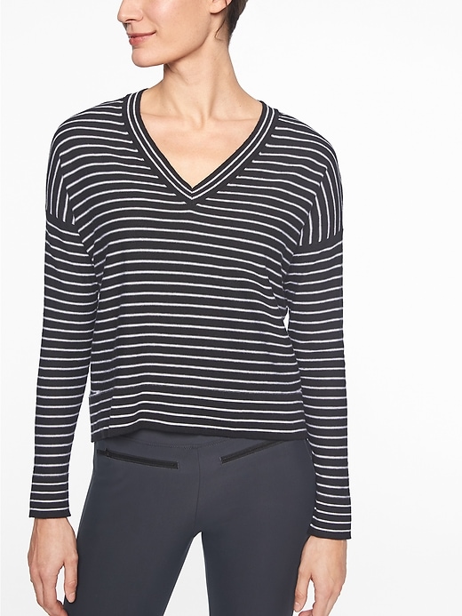 Athleta Retreat Sweater Black/ Dove