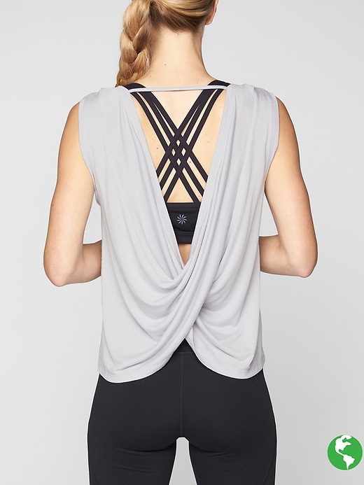 Athleta Revive Drape Tank Fog