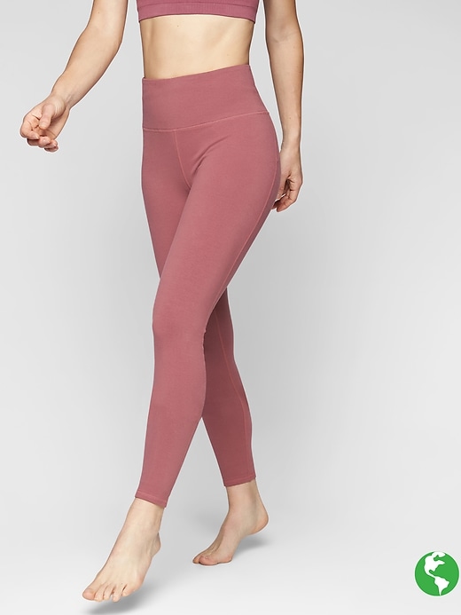 Athleta Organic Cotton Be Present Tights Crushed Berry