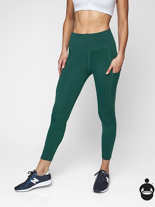 Athleta Up For Anything 7/8 Tights Dark Jade