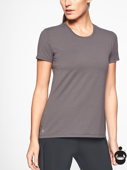 Athleta Power Up Easy Tee Silver Bells